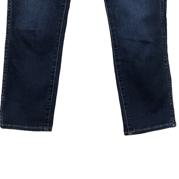 J. Crew High Rise Vintage Straight Ankle Crop Button Fly Dark Rinse Wash Jean 25 - Picture 6 of 8